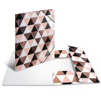 Sammelmappe A4 Pappe Rosegold Abstract