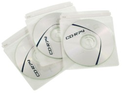 16 CD/DVD Schutzhüllen, für 2 CD/DVDs, Vlies, transparent