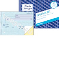 Formularbuch für Kasse & Buchhaltung, Format: DIN A6 quer, Beschreibung: Gutschein, 1. und 2. Blatt bedruckt, Blaupapier