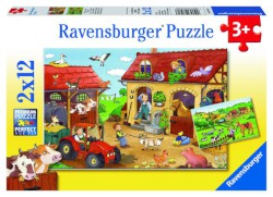 Puzzle 2 x 12 Teile "Fleißig auf dem Bauernhof" von Ravensburger