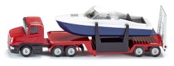 Modellauto SIKU "Tieflader mit Boot" aus Metall