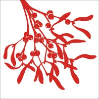 Serviette "Mistletoe Silhouette" red 33 x 33 cm 20er Packung